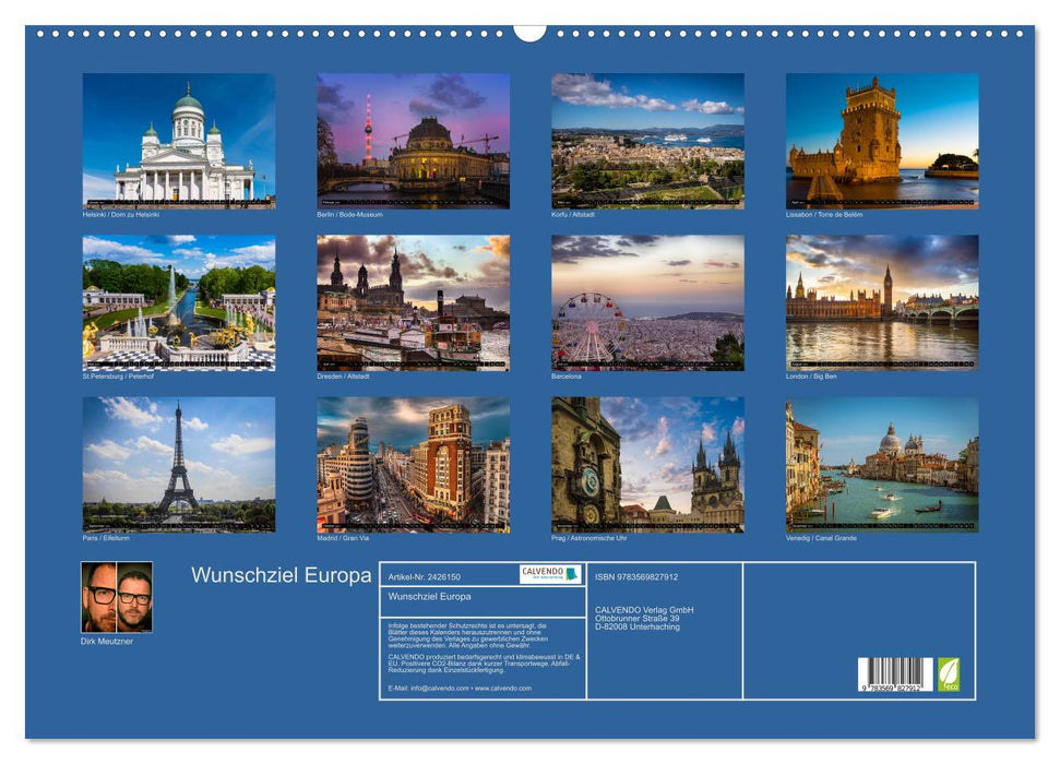 Wunschziel Europa (CALVENDO Wandkalender 2027)