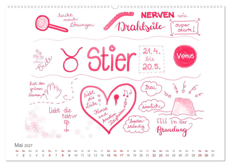 Sternzeichen-Kalender (CALVENDO Premium Wandkalender 2027)
