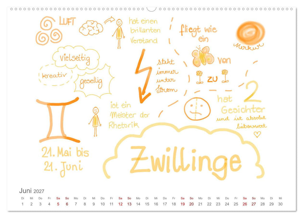 Sternzeichen-Kalender (CALVENDO Premium Wandkalender 2027)
