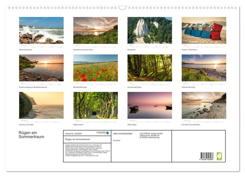 Rügen ein Sommertraum (CALVENDO Wandkalender 2027)