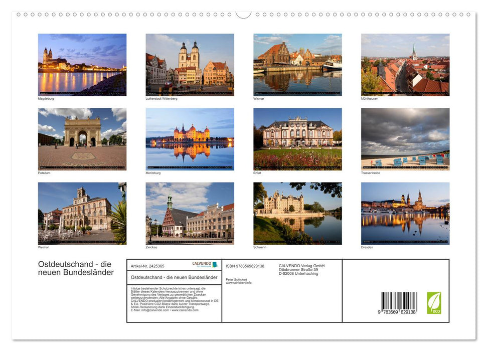 Ostdeutschand - die neuen Bundesländer (CALVENDO Premium Wandkalender 2027)