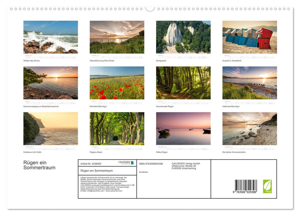 Rügen ein Sommertraum (CALVENDO Premium Wandkalender 2027)