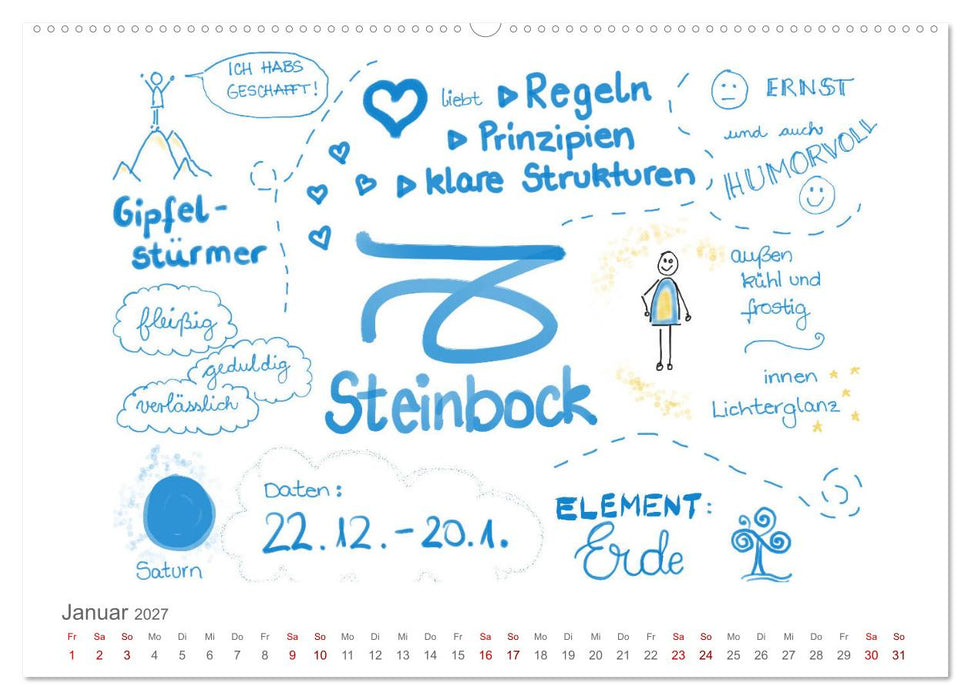 Sternzeichen-Kalender (CALVENDO Wandkalender 2027)