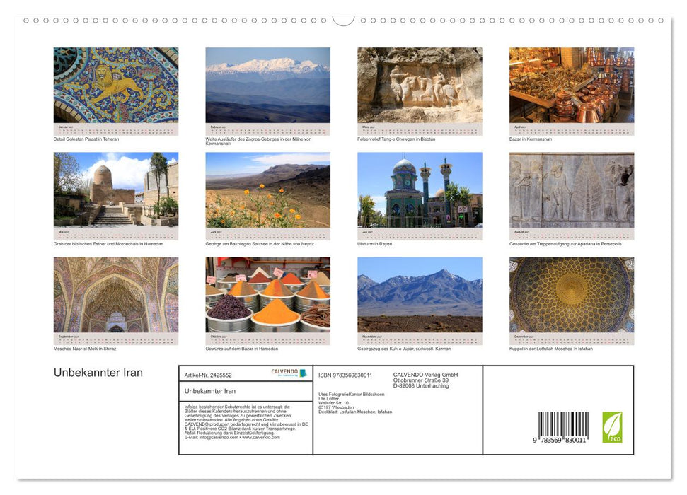 Unbekannter Iran (CALVENDO Premium Wandkalender 2027)