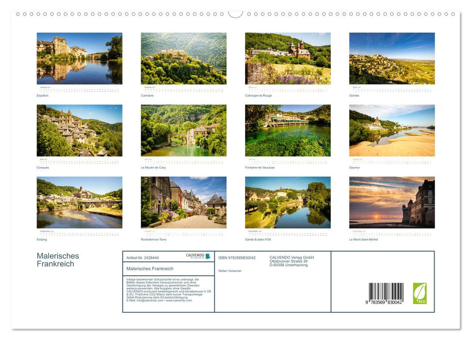Malerisches Frankreich (CALVENDO Premium Wandkalender 2027)