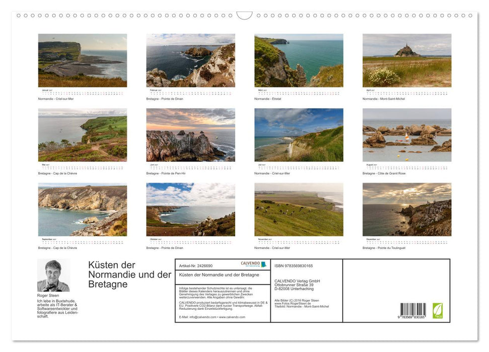 Küsten der Normandie und der Bretagne (CALVENDO Wandkalender 2027)