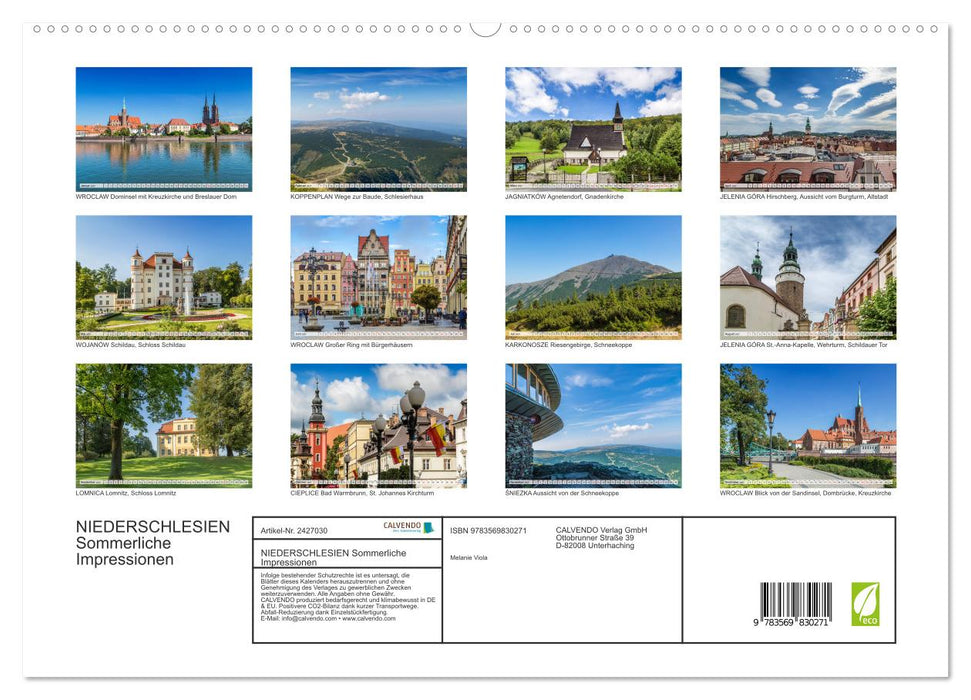 NIEDERSCHLESIEN Sommerliche Impressionen (CALVENDO Premium Wandkalender 2027)