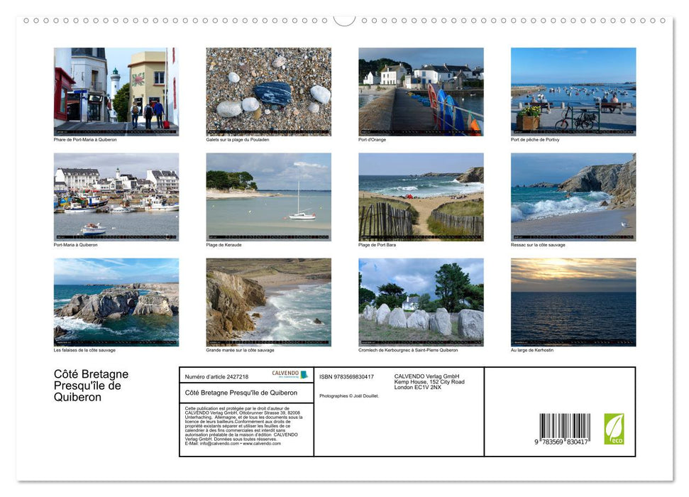 Côté Bretagne Presqu'île de Quiberon (CALVENDO Calendrier supérieur 2027)