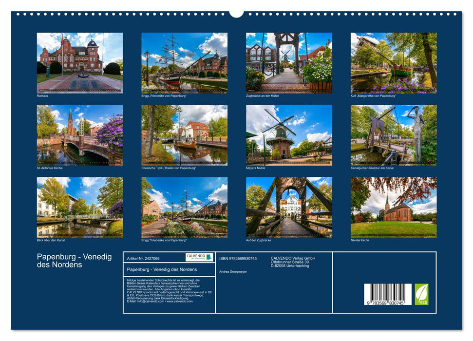 Papenburg - Venedig des Nordens (CALVENDO Premium Wandkalender 2027)