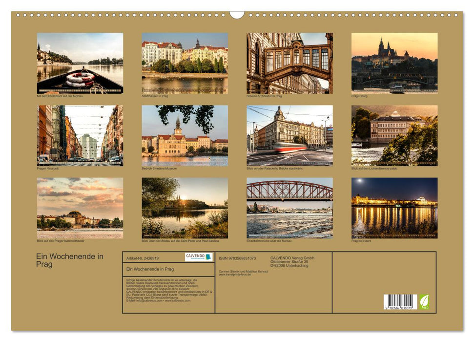 Ein Wochenende in Prag (CALVENDO Wandkalender 2027)