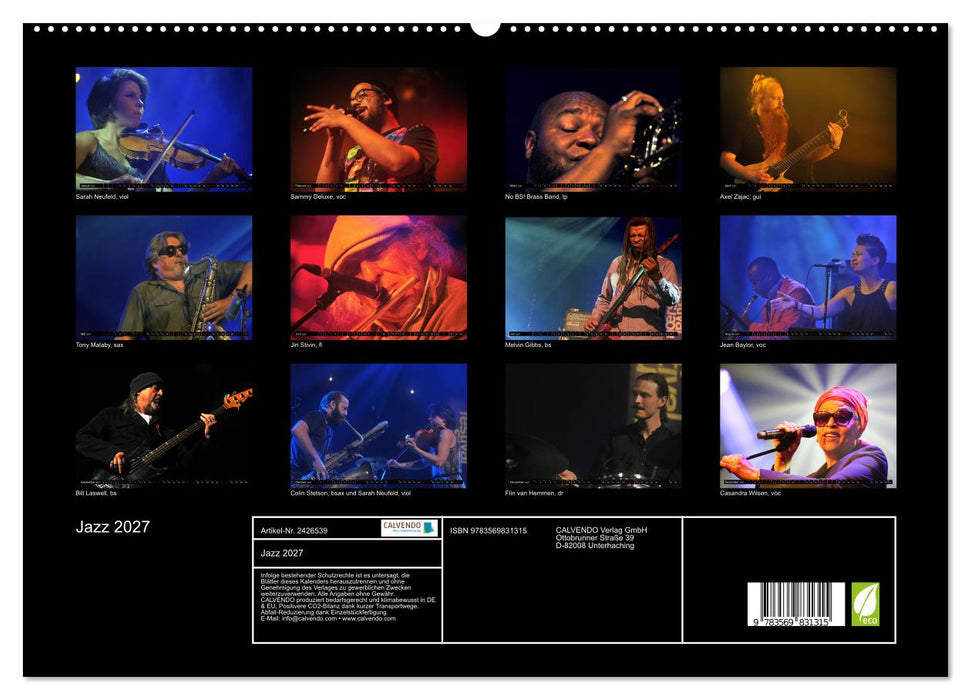 Jazz 2027 (CALVENDO Premium Wandkalender 2027)