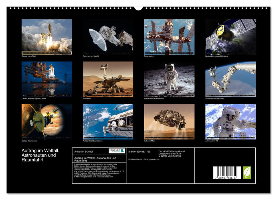 Auftrag im Weltall. Astronauten und Raumfahrt (CALVENDO Premium Wandkalender 2027)