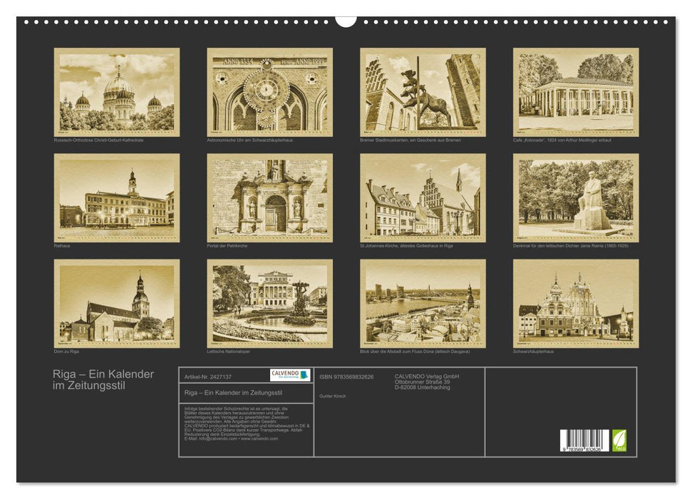 Riga – Ein Kalender im Zeitungsstil (CALVENDO Wandkalender 2027)