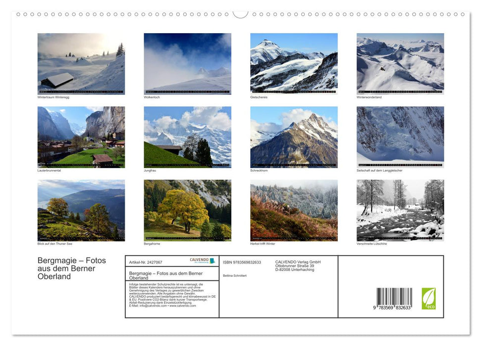 Bergmagie – Fotos aus dem Berner Oberland (CALVENDO Premium Wandkalender 2027)
