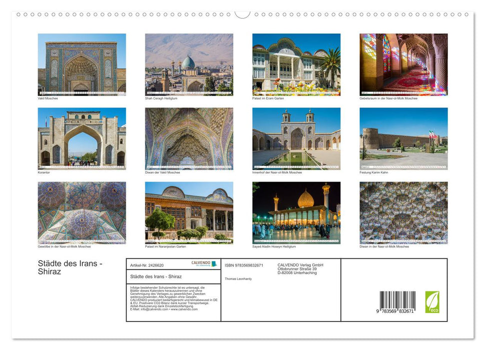 Städte des Irans - Shiraz (CALVENDO Premium Wandkalender 2027)