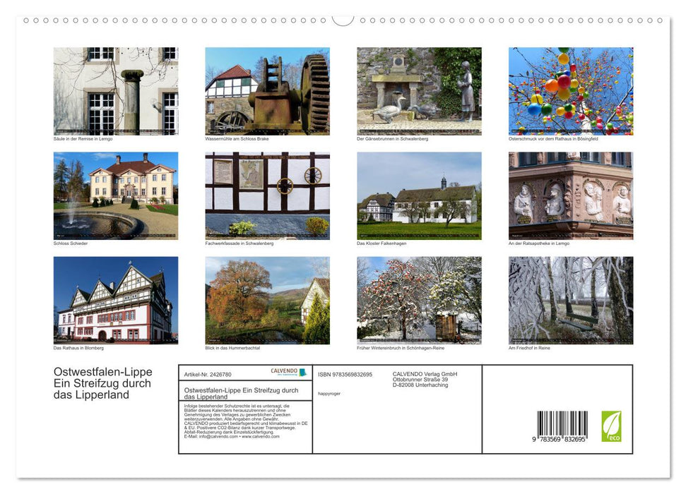 Ostwestfalen-Lippe Ein Streifzug durch das Lipperland (CALVENDO Premium Wandkalender 2027)
