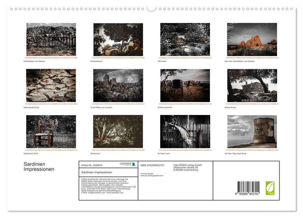 Sardinien Impressionen (CALVENDO Premium Wandkalender 2027)