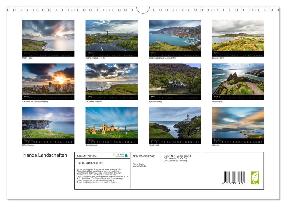 Irlands Landschaften (CALVENDO Wandkalender 2027)