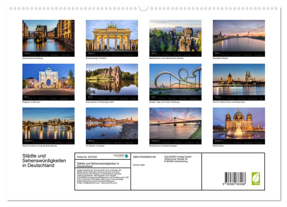 Städte und Sehenswürdigkeiten in Deutschland (CALVENDO Premium Wandkalender 2027)