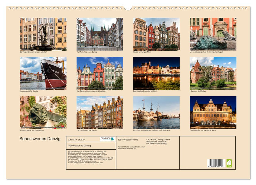 Sehenswertes Danzig (CALVENDO Wandkalender 2027)