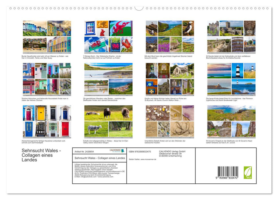 Sehnsucht Wales - Collagen eines Landes (CALVENDO Premium Wandkalender 2027)