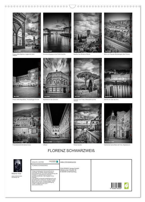 FLORENZ SCHWARZWEIß (CALVENDO Wandkalender 2027)