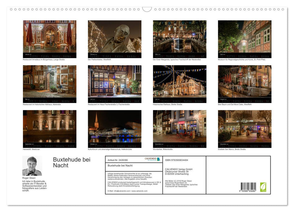 Buxtehude bei Nacht (CALVENDO Wandkalender 2027)