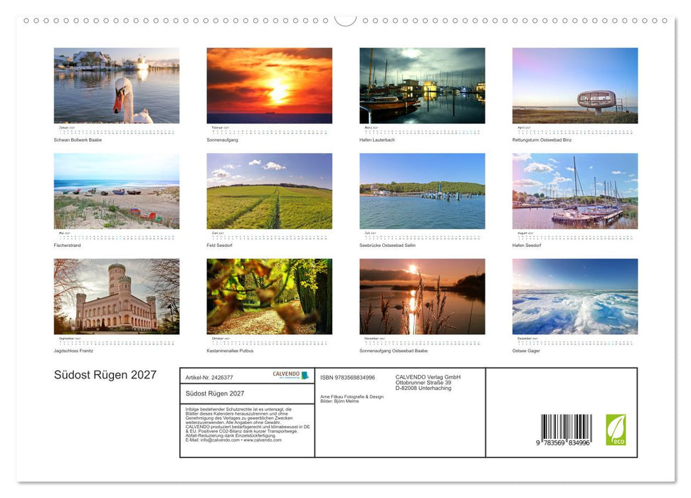 Südost Rügen 2027 (CALVENDO Premium Wandkalender 2027)