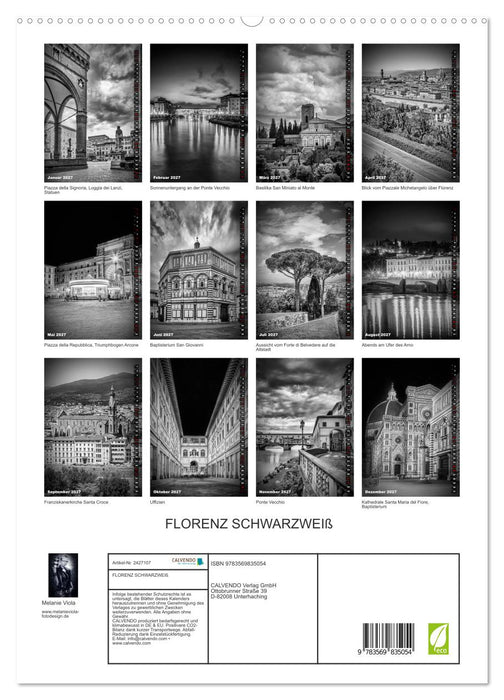 FLORENZ SCHWARZWEIß (CALVENDO Premium Wandkalender 2027)