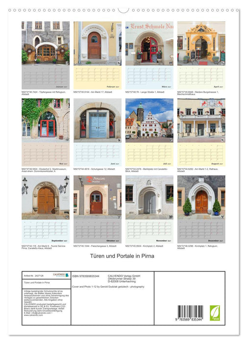 Türen und Portale in Pirna (CALVENDO Premium Wandkalender 2027)