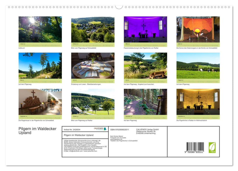 Pilgern im Waldecker Upland (CALVENDO Premium Wandkalender 2027)