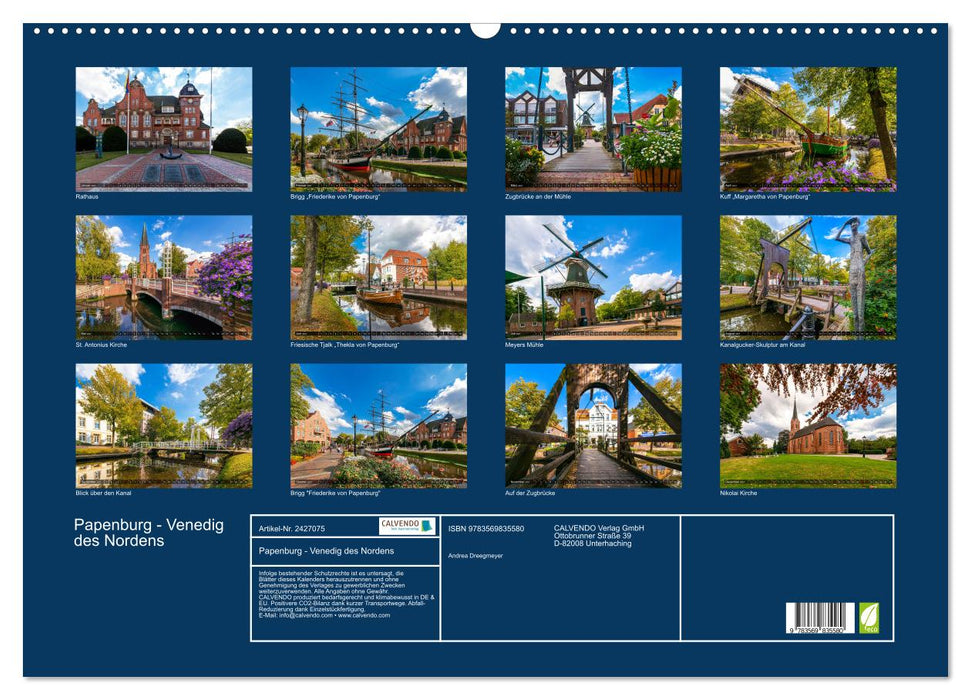 Papenburg - Venedig des Nordens (CALVENDO Wandkalender 2027)