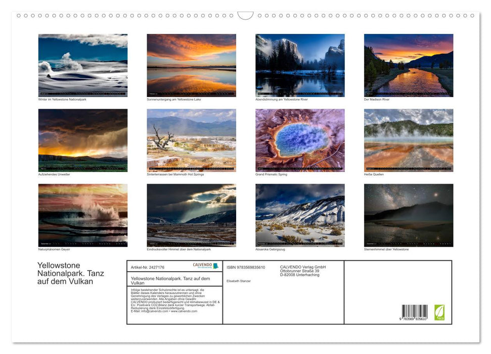 Yellowstone Nationalpark. Tanz auf dem Vulkan (CALVENDO Wandkalender 2027)