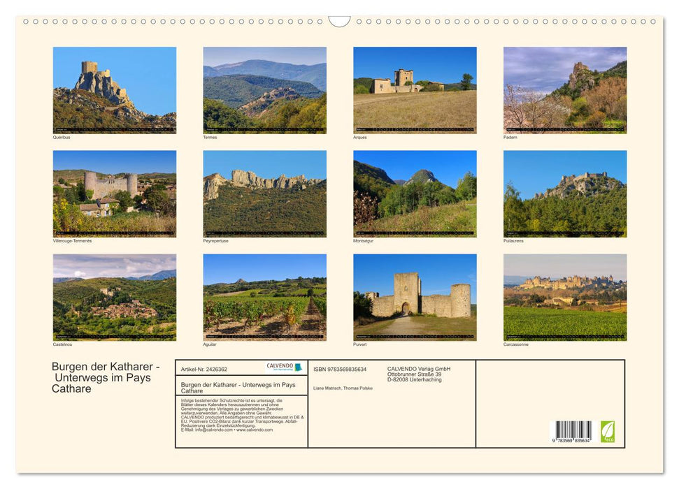 Burgen der Katharer - Unterwegs im Pays Cathare (CALVENDO Wandkalender 2027)
