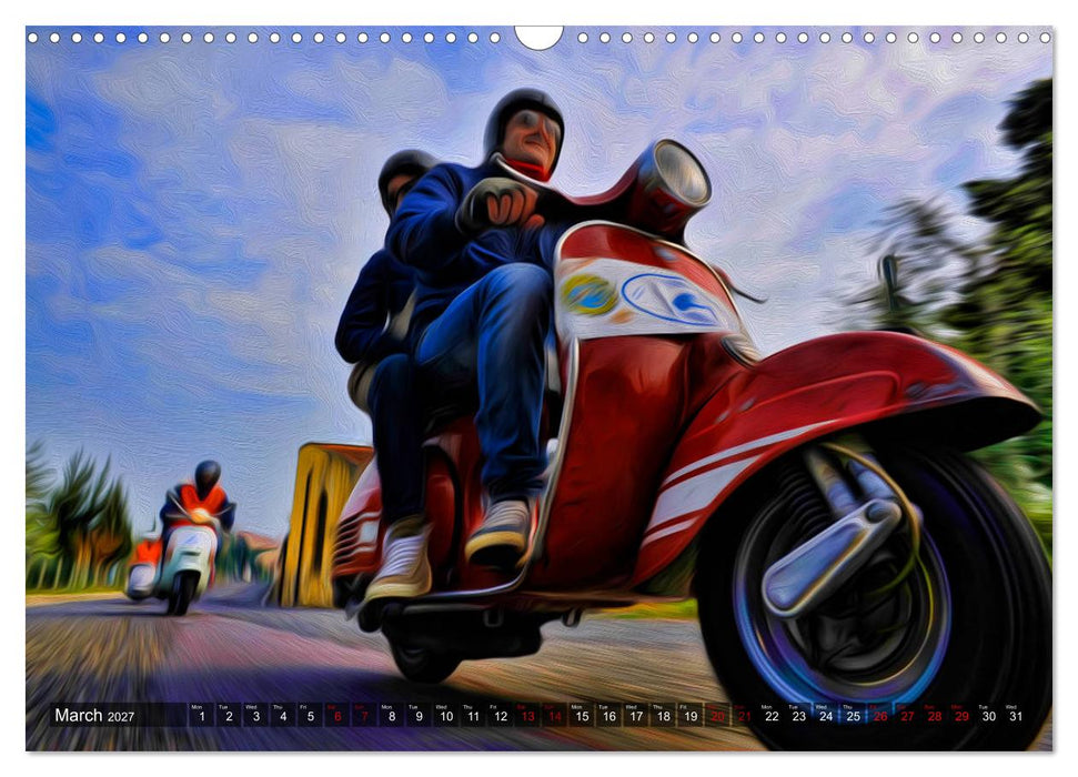Low-angle shots of scooters (CALVENDO Monthly Calendar 2027)