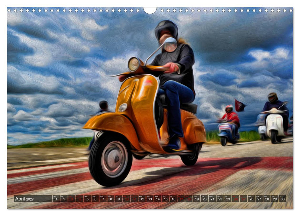 Low-angle shots of scooters (CALVENDO Monthly Calendar 2027)
