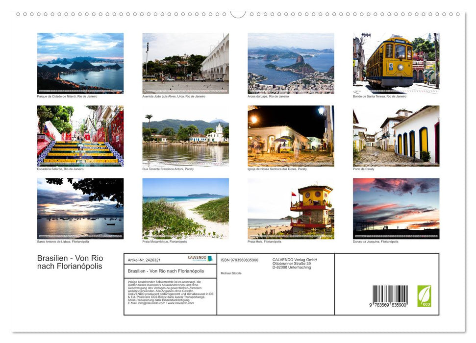 Brasilien - Von Rio nach Florianópolis (CALVENDO Premium Wandkalender 2027)