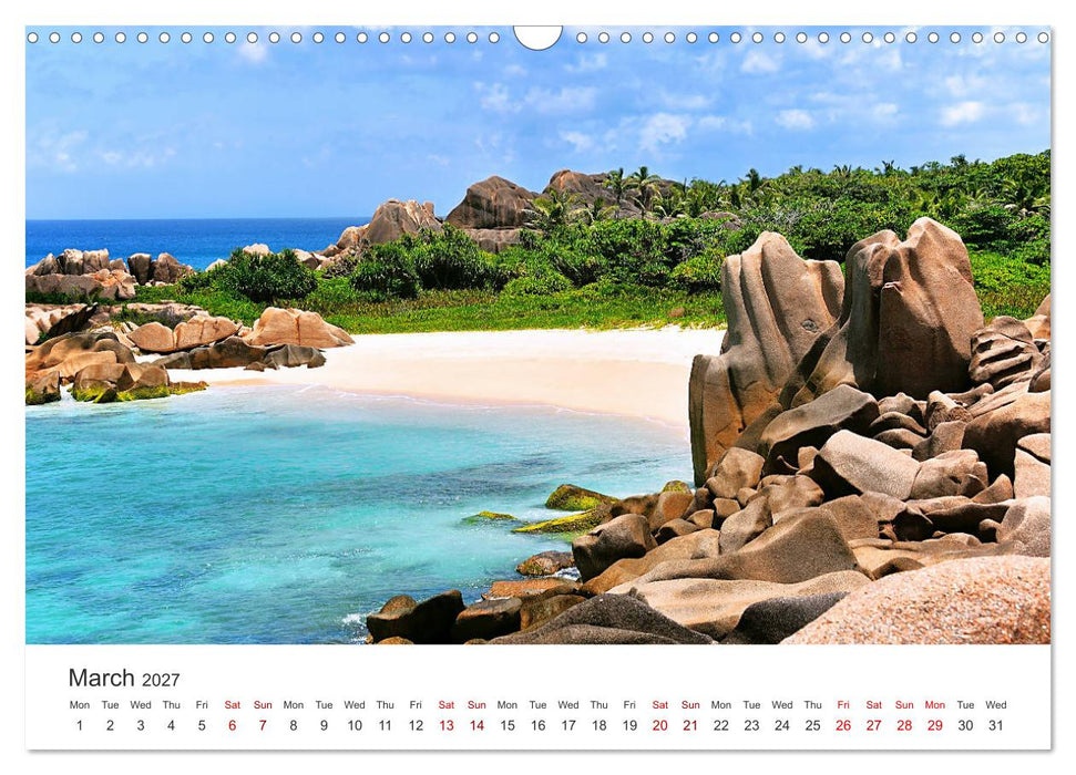 Dreamy Beaches of the Seychelles (CALVENDO Monthly Calendar 2027)
