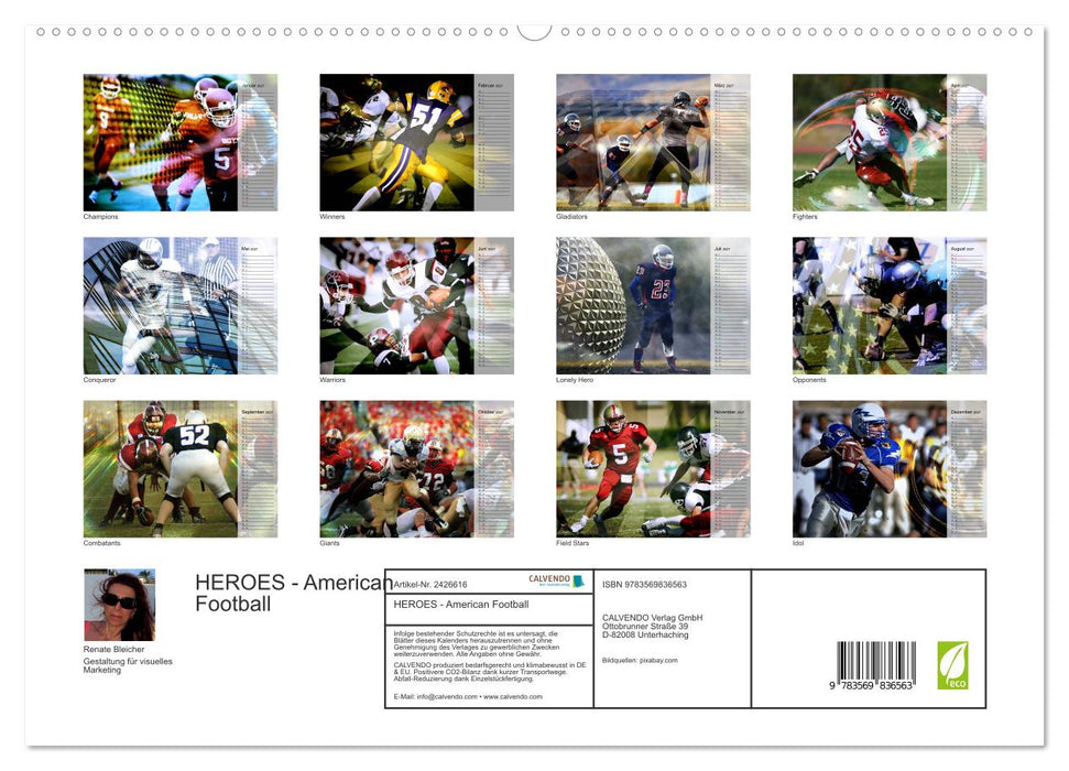 HEROES - American Football (CALVENDO Premium Wandkalender 2027)