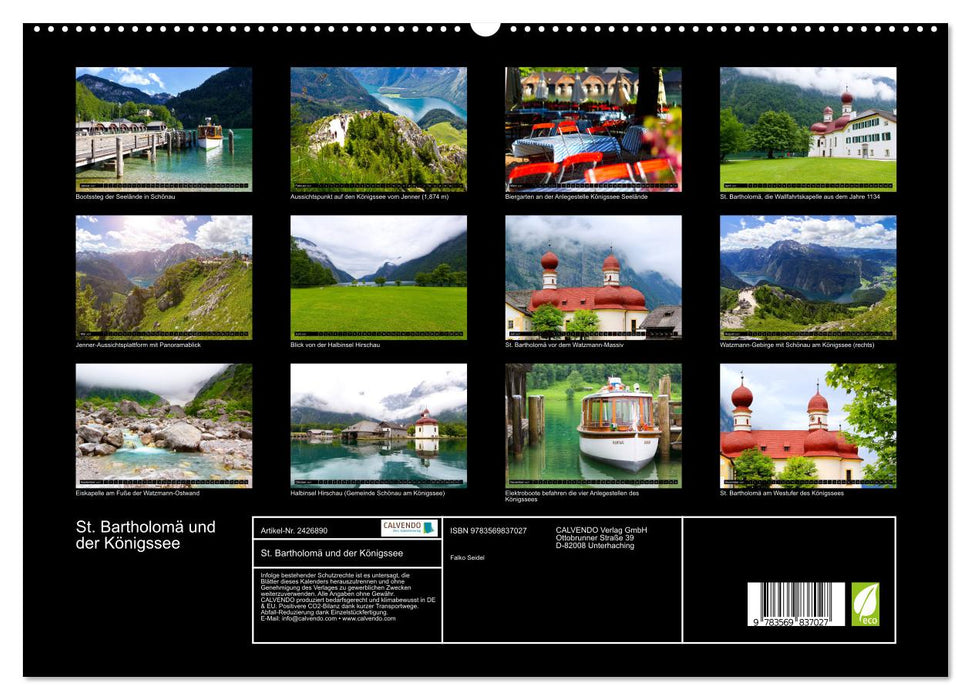 St. Bartholomä und der Königssee (CALVENDO Premium Wandkalender 2027)