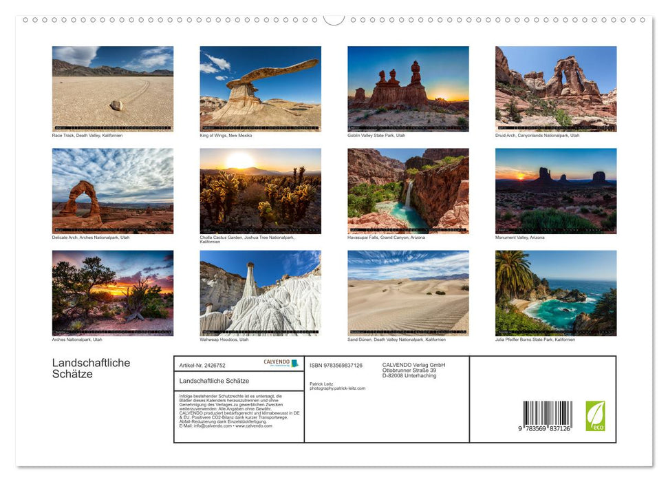Landschaftliche Schätze (CALVENDO Premium Wandkalender 2027)