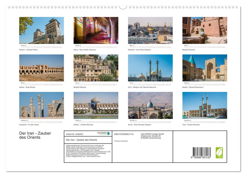 Der Iran - Zauber des Orients (CALVENDO Premium Wandkalender 2027)