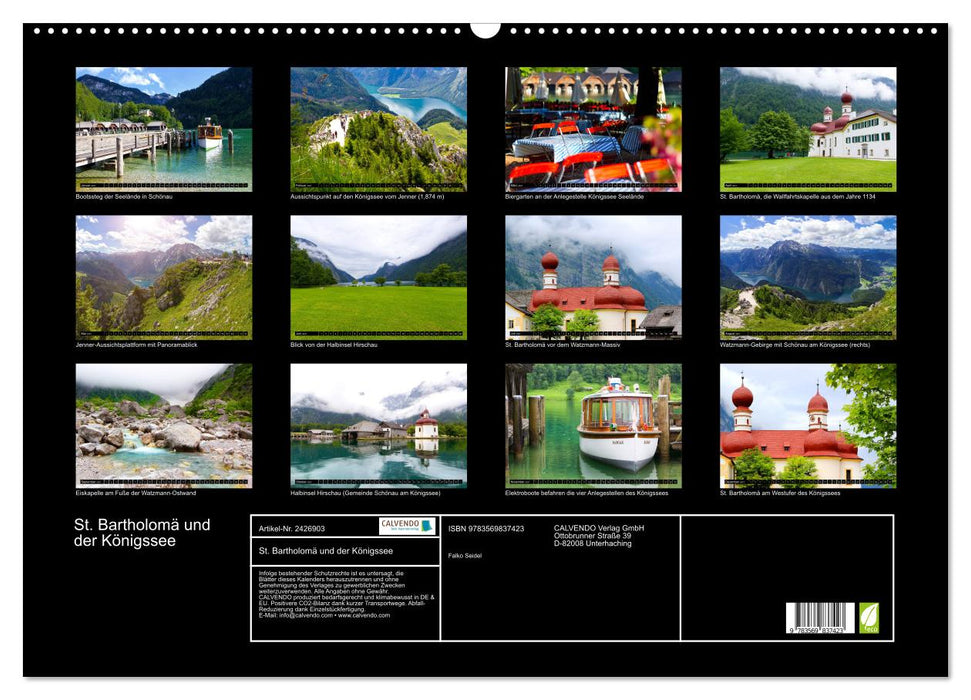 St. Bartholomä und der Königssee (CALVENDO Wandkalender 2027)