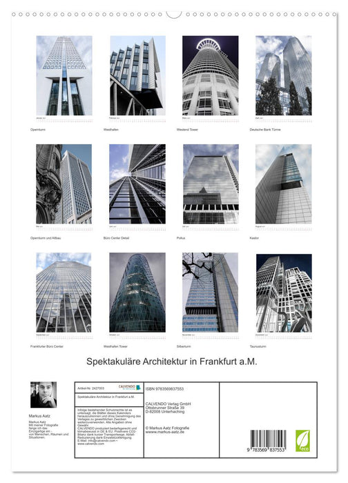 Spektakuläre Architektur in Frankfurt a.M. (CALVENDO Premium Wandkalender 2027)
