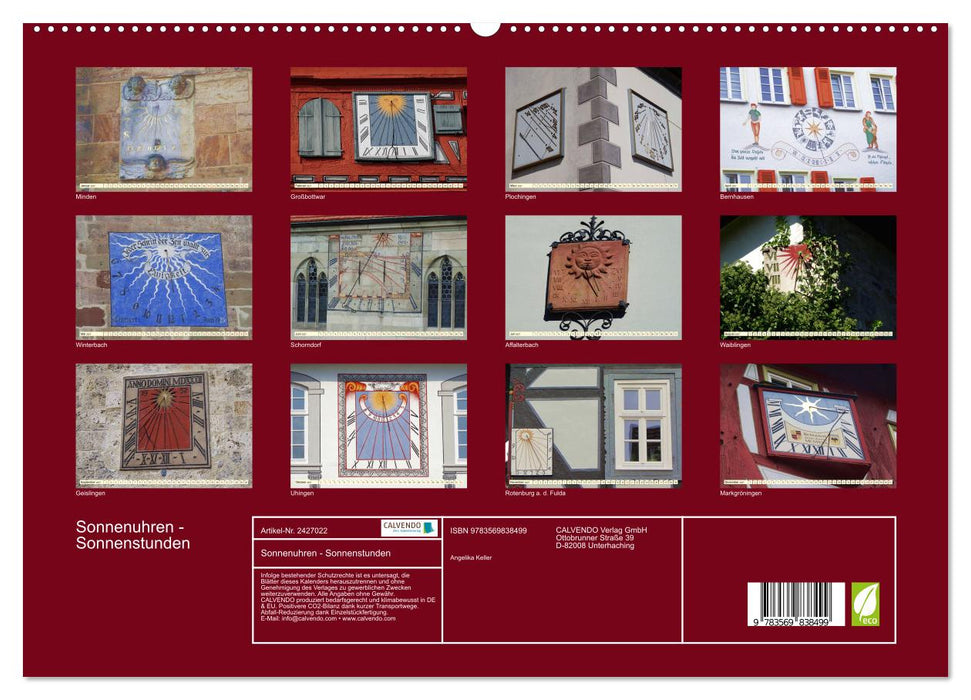 Sonnenuhren - Sonnenstunden (CALVENDO Premium Wandkalender 2027)