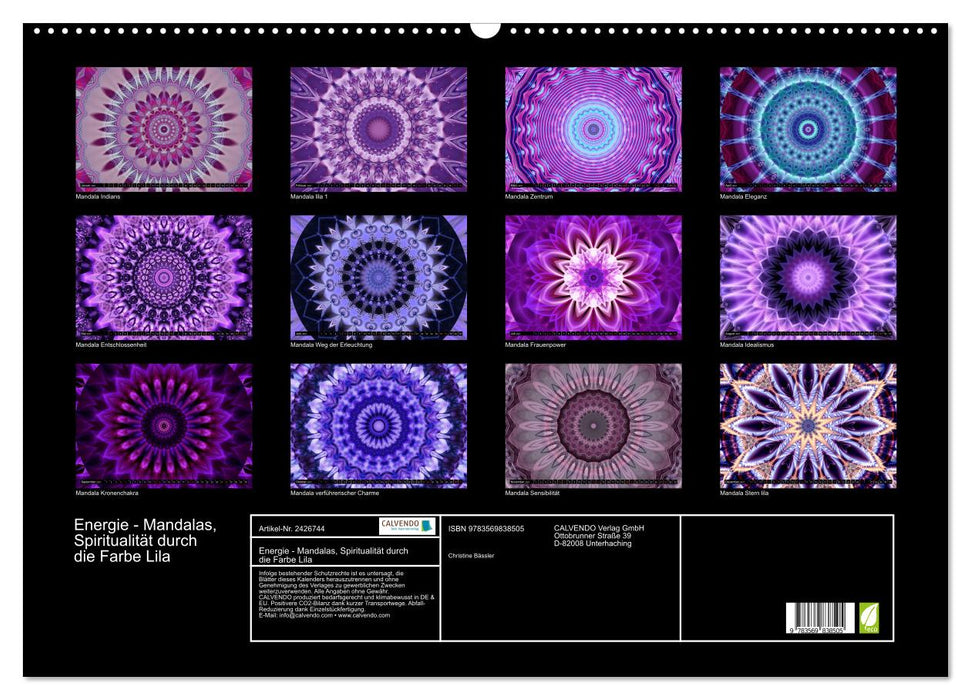 Energie - Mandalas, Spiritualität durch die Farbe Lila (CALVENDO Wandkalender 2027)