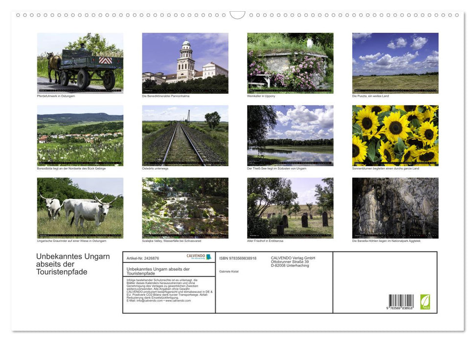 Unbekanntes Ungarn abseits der Touristenpfade (CALVENDO Wandkalender 2027)
