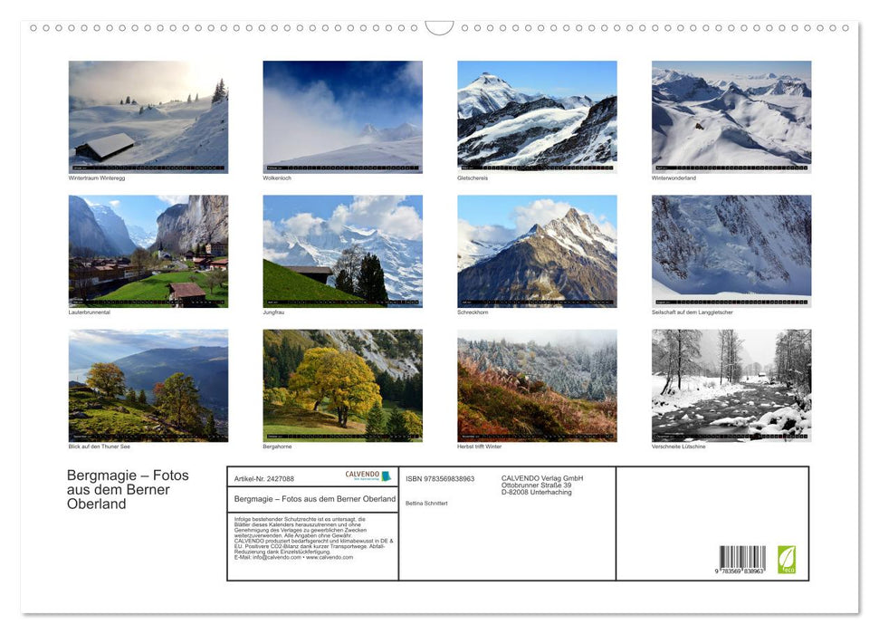 Bergmagie – Fotos aus dem Berner Oberland (CALVENDO Wandkalender 2027)
