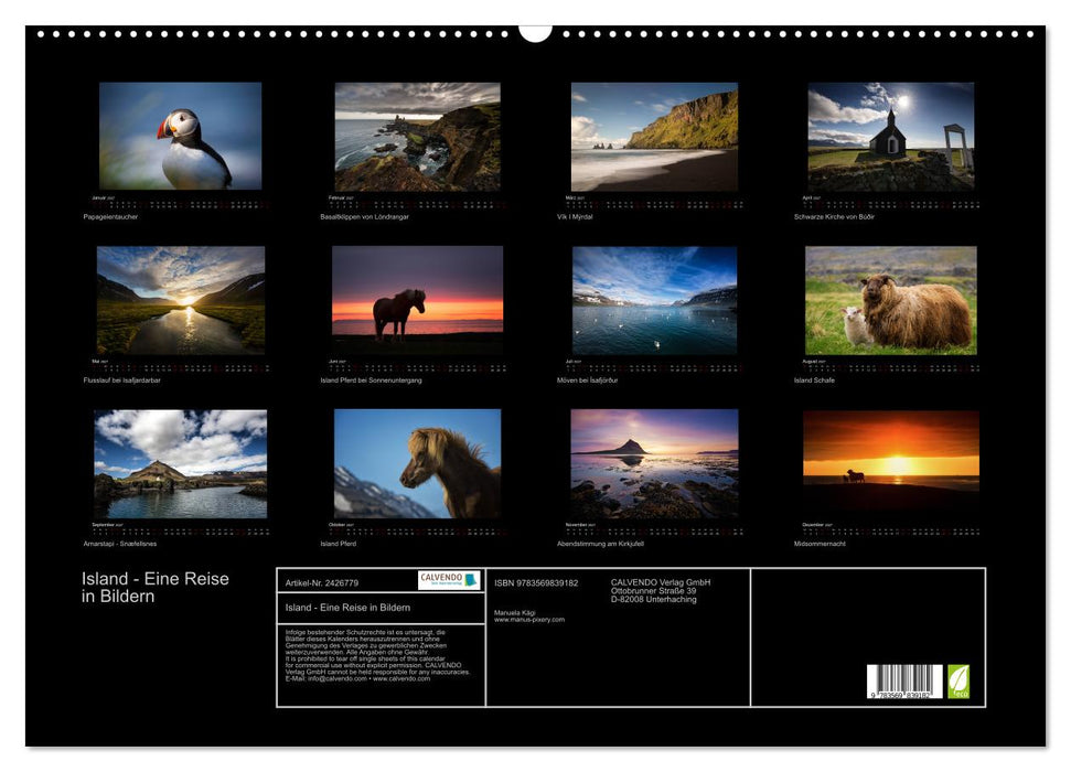 Island - Eine Reise in Bildern (CALVENDO Wandkalender 2027)