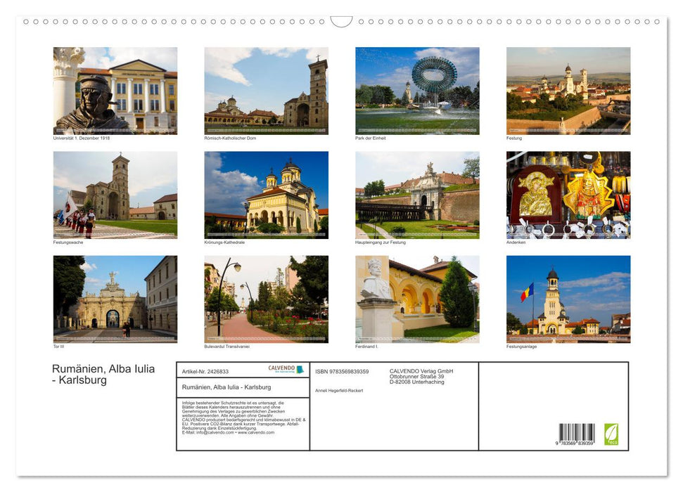 Rumänien, Alba Iulia - Karlsburg (CALVENDO Wandkalender 2027)